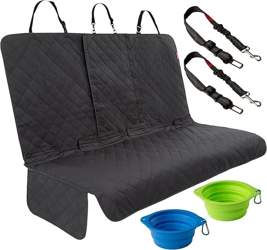 Lusso Gear Dog Car Seat Cover for Back Seat - Non-Slip Black Cover Stays Securely, Fits Your Car, Truck, & SUV, Pack with ...