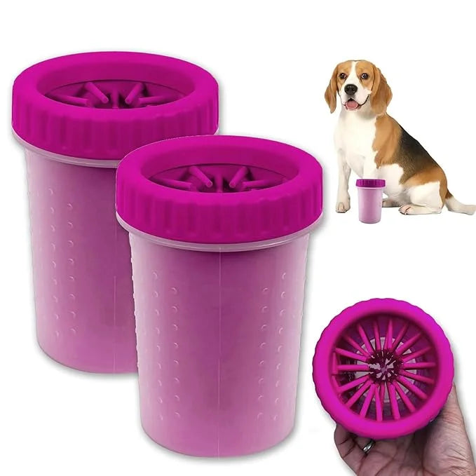 2 Pack Portable Dog Paw Cleaner, Washer, Buddy Muddy Pet Foot Cleaner for Medium Breed Dogs and Cats, Pink - Product Image