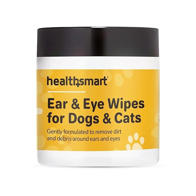 HealthSmart Ear & Eye Wipes for Dogs & Cats, Puppy & Kitty Essentials, Gently Formulated, Removes Debris Around Ears & Eye...