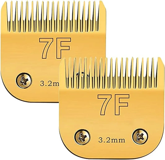2 Pack 7 Blade Dog Grooming Clipper Replacement Blades,Compatible with Andis Size-Cut Length 1/8"(3.2mm),Compatible with O...
