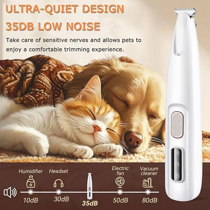 1PC Dog Paw Trimmer with LED Light,35dB Low Noise Precision Pet Paw Trimmer for Dogs Cats Grooming Clippers,Safety Electri...
