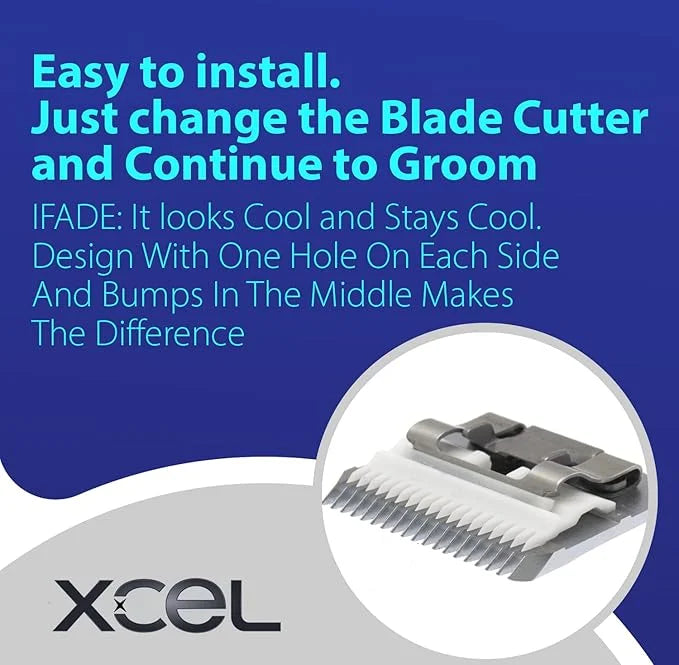 XCEL Ceramic Coarse Pet Replacement Cutter Blade Compatible with Fast-Feed, Andis, Oster A5, and Walh KM Series (4 Pack) -...