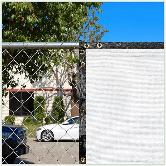 ColourTree 10' x 30' White Custom Size Shade Cloth with Grommets - 90% Sunblock, Durable Mesh Fabric Tarp for Dog Kennel C...