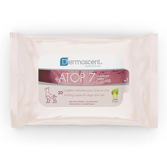 Dermoscent ATOP 7 Wipes for Dogs and Cats | Soothing Cleansing Care for Sensitive Skin | Travel-Friendly - Product Image
