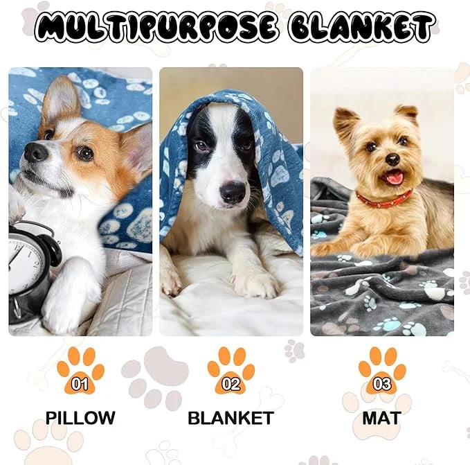 1 Pack 3 Blankets for Dogs, Dog Blankets for Large Dogs, Medium Dog Blanket Super Soft Fluffy Premium Fleece Pet Blanket F...