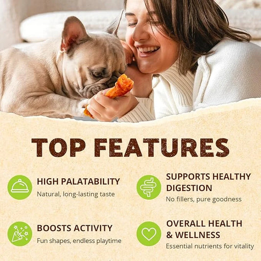 Afreschi Natural Turkey Tendon Bone (S) Pack of 4, Dog Treats for Signature Series, All Natural Human Grade Puppy Chew, Tu...