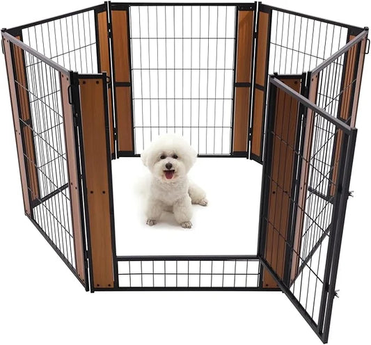 Heavy Duty Dog Playpen 32 Inch Height - Indoor Outdoor Pet Fence Enclosure for Medium and Small Dogs - Foldable Puppy Exer...