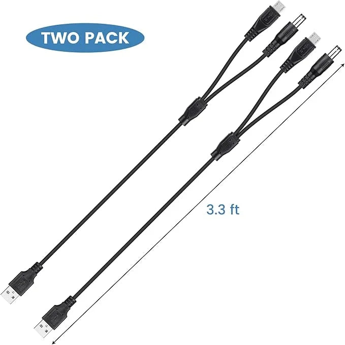 2-Pack Charger Cord for Bousnic Dog Shock Collar RS2A and RS2B, 2-in-1 Training Collar USB Charging Cable - Product Image