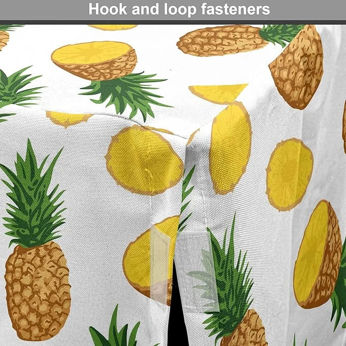 Lunarable Pineapple Dog Crate Cover, Sliced in Half Ananas Exotic Fruit Rhythmic Retro Look Print, Easy to Use Pet Kennel ...