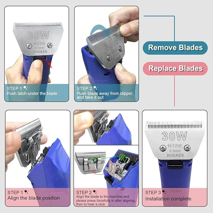 2 Pack 30 Wide Blades for Dog Grooming,Compatible with Andis,Oster A5,Wahl km10 Clippers,Cutting Length 1/100" - Product I...
