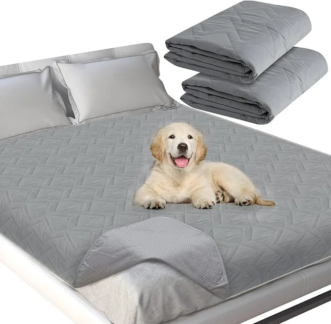 Waterproof Blanket 2 Pack Dog Bed Cover with Non-Skid Bottom, Couch Cover for Dogs, Mattress Protector Furniture Protector...