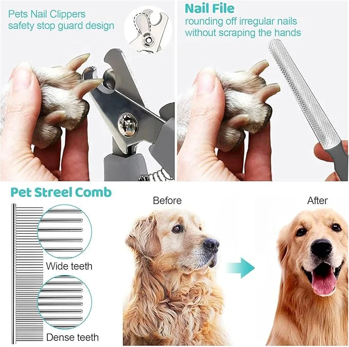 Pet Grooming Hammock, Dog Restraint Harness with Nail Clippers/Trimmer/Nail File/Comb, Cute Printed Dogs Sling Hanger for ...