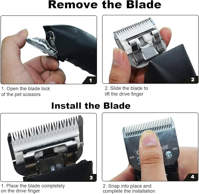 #40 Blades Dog Grooming Clipper Replacement Blades Compatible with Andis/Wahl/Oster Dog Clippers,Detachable Ceramic Blade ...