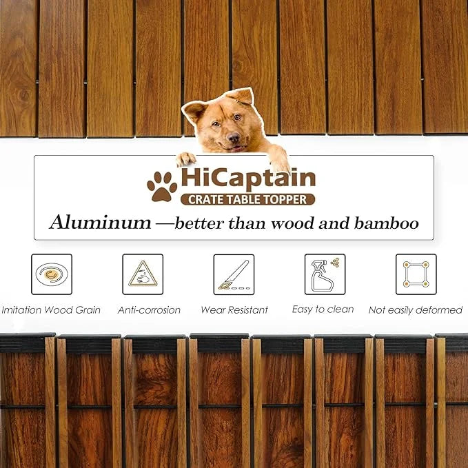 HiCaptain Pet Crate Table Topper ??Foldable Wire Dog Kennel Topper Custom Pet Crate Table (L, for 42 inch Crate) - Product...