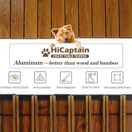 HiCaptain Pet Crate Table Topper ??Foldable Wire Dog Kennel Topper Custom Pet Crate Table (L, for 42 inch Crate) - Product...