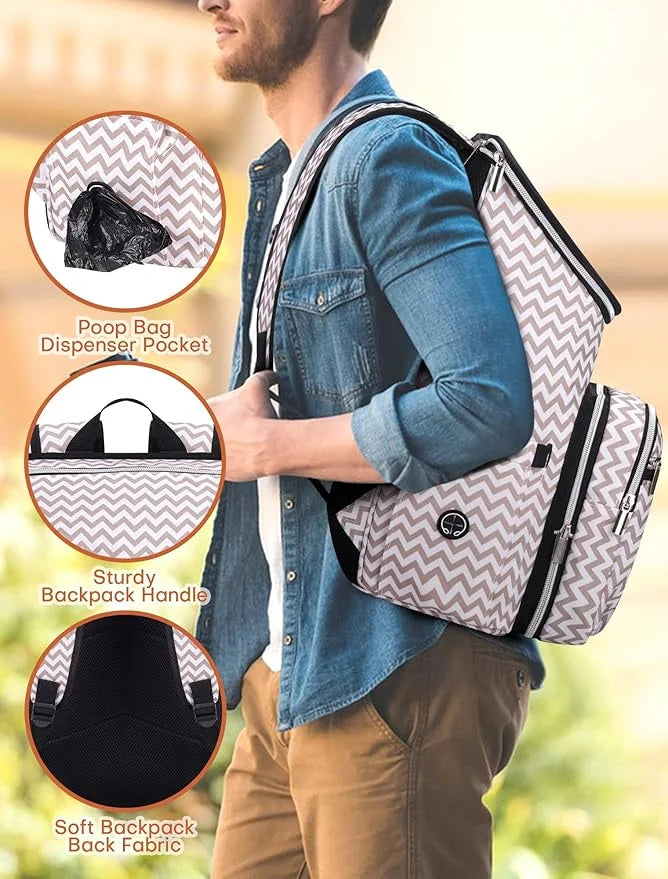 BAGLHER Travel Dog Backpack - Detachable Travel Dog Food Container for Pet Supplies Dog Gear Backpack,Dog Bag for Travelin...