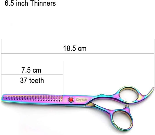 7.0in Titanium Professional Pet Grooming Scissors Set,Straight & Thinning & Curved Scissors 3pcs Set for Dog Grooming,A349...