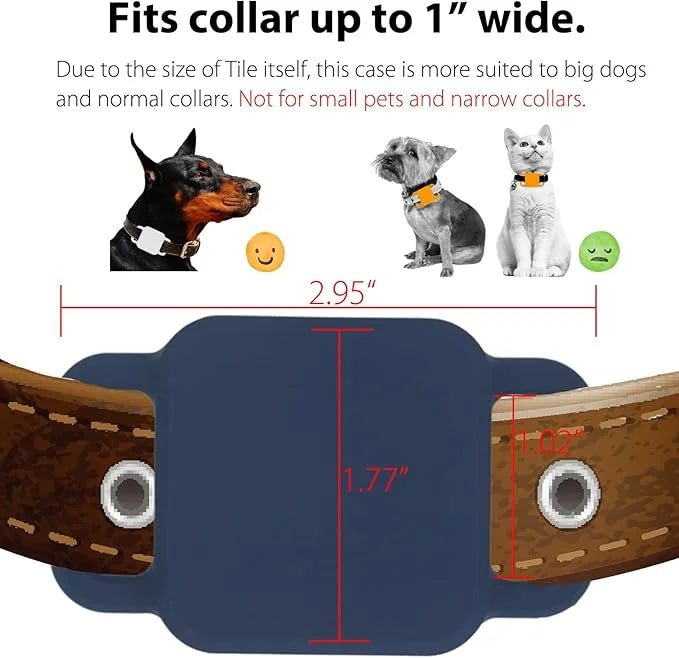 Silicone Tile Dog Collar Holder for Tile Pro 2020 & 2018, 2 Pack Tile Case Protective Cover for Pet Dog Cat (Navy/White) -...
