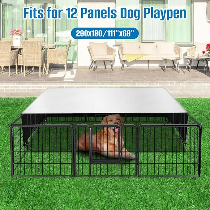 SIRUITON Dog Playpen Cover,Heavy Duty 600D Oxford Fabric with Sun/Rain Dog Play Pen Cover Top Sun Shade Specialized Fits f...