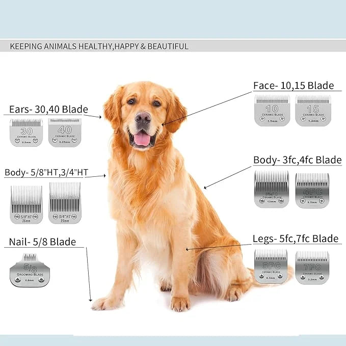 2 Pack Detachable Pet Dog Grooming Clipper Ceramic Blade,Compatible with Andis Size 40 Cut Length 1/100"(0.25mm),Compatibl...