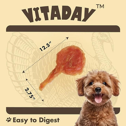 Turkey Tendon for Dogs, Turkey Tendon Lollipop Pack of 4, 100% Natural, USA-Sourced, High-Protein, Low-Fat, Grain Free, Ch...