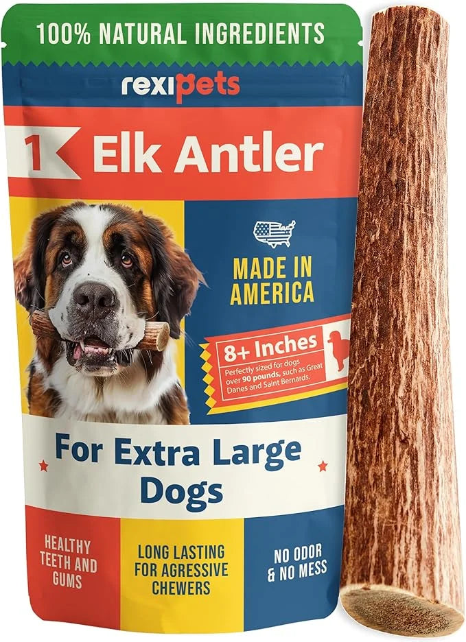 100% Natural - Antlers For Dogs - Elk Antlers for Very Large Dogs - Naturally Shed in USA - Grade A Dog Antler Chews - Dog...