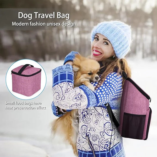 BAGLHER丨Dog Travel Bag, Airline Approved Pet Supplies Backpack, Dog Travel Backpack with 2 Silicone Collapsible Bowls and ...