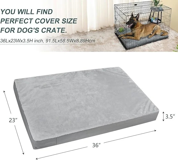 Explore Land Dog Crate Cover Bundle with Machine Washable Fluffy Dog Bed Cover for 36 Inches Wire Cage - Product Image