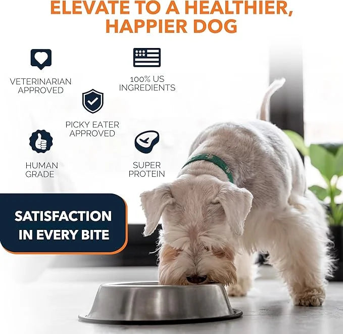 100% Human Grade Air Dried Dog Food - All Natural - USA Grass Fed Beef - Limited Ingredient Dog Food - Grain Free - Dehydr...