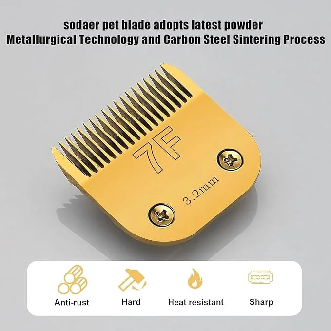 2 Pack 7 Blade Dog Grooming Clipper Replacement Blades,Compatible with Andis Size-Cut Length 1/8"(3.2mm),Compatible with O...