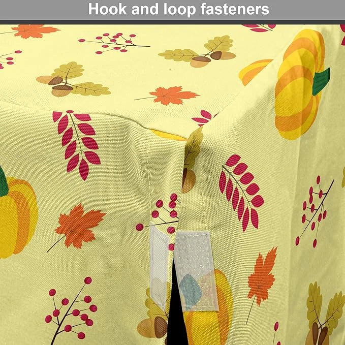Lunarable Autumn Pumpkin Dog Crate Cover, Seasonal Image with Fall Botanical Elements Leaves and Acorns, Easy to Use Pet K...