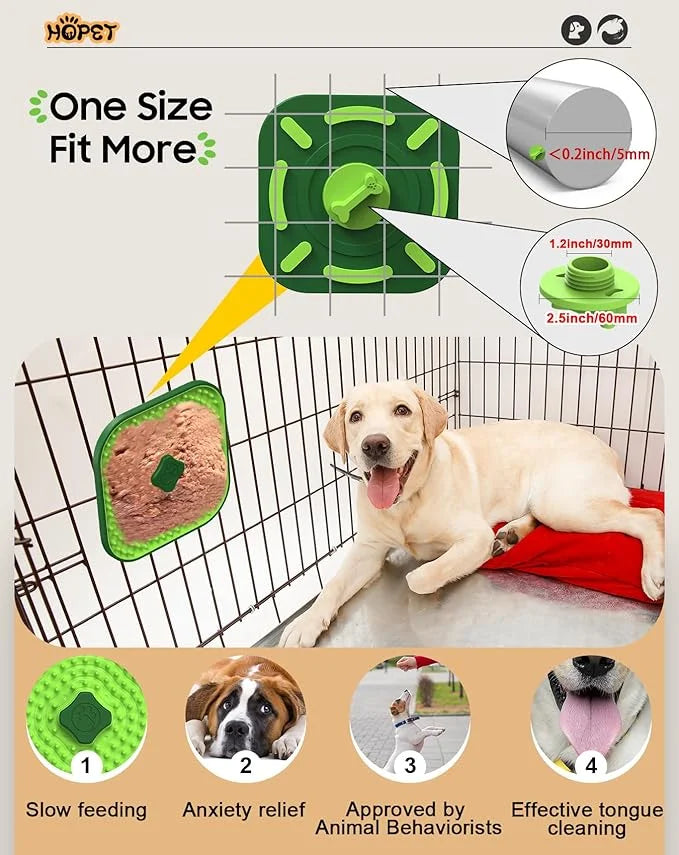 HOPET Licking Mat for Dogs Crate, Interactive Large 7.1" Size Lick Mats for Boredom Relief & Anxiety Reduction, Soft & Saf...