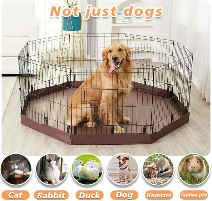 PJYuCien Dog Playpen Bottom Pad,Fits 24 Inch 8 Panels Regular Octagon Metal Exercise Pet Pen,Elastic Buckles Connections,B...