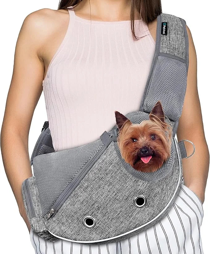PetAmi Dog Sling Carrier for Small Dogs, Puppy Carrier Sling Purse, Dog Bags for Traveling, Carrying Bag to Wear Medium Ca...