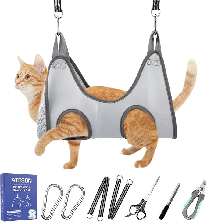 Pet Grooming Hammock Harness for Small Dogs & Cats Nail Trimming, Dog Sling for Cutting Nails, Dog Hanging Holder Hanger w...