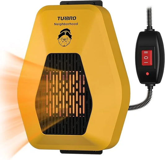 TURBRO Neighborhood DH800A Dog House Heater 800W, Wall Mount, 10ft Anti Bite Cord, Waterproof Control, Overheat Protection...