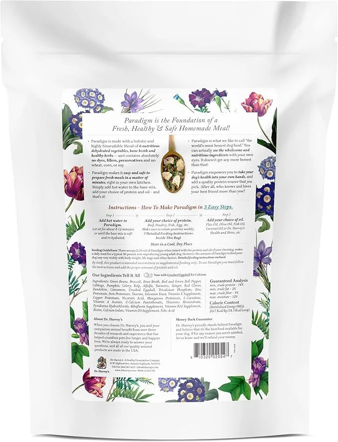 Dr. Harvey's Paradigm Green Superfood Dog Food, Human Grade Dehydrated Grain Free Base Mix for Dogs, Diabetic Low Carb Ket...