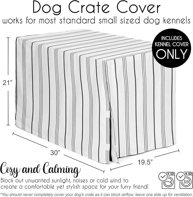 Sweet Jojo Designs 24in. Small/Medium Dog Crate Cover (Cartoon Puppy Print) Pet Cage, Kennel Covers (Neutral, Modern, Bull...