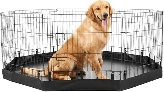 PJYuCien Dog Playpen Bottom Pad,Fits 24 Inch 8 Panels Regular Octagon Metal Exercise Pet Pen,Elastic Buckles Connections,B...