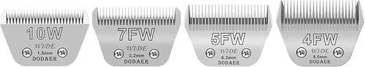 10W+7FW+5FW+4FW Detachable Dog Grooming Wide Blades,Cut Length 1/16"(1.5mm) to 3/8”(9.5mm) Compatible with Andis,Oster A5,...