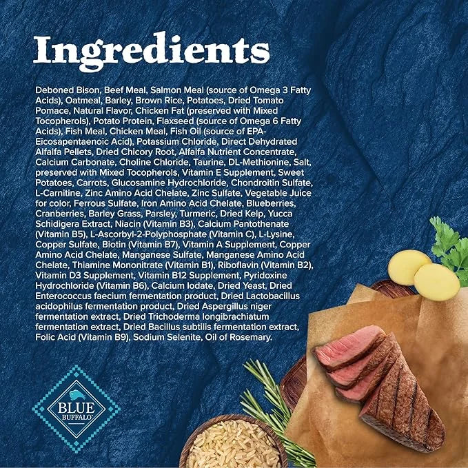 Blue Buffalo Wilderness Rocky Mountain Recipe High-Protein Large Breed Adult Dry Dog Food, Made in The USA with Natural In...