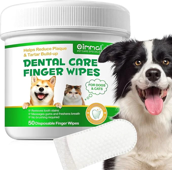 Teeth Cleaning Wipes for Dogs & Cats, Reduces Plaque & Freshens Breath Finger Wipes, Disposable Gentle Cleaning & Gum Care...