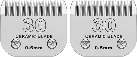 2 Pack Detachable Pet Dog Clipper Blades, Compatible with Andis,Most Oster A5, Wahl KM Series Clippers,Made of Ceramic Bla...