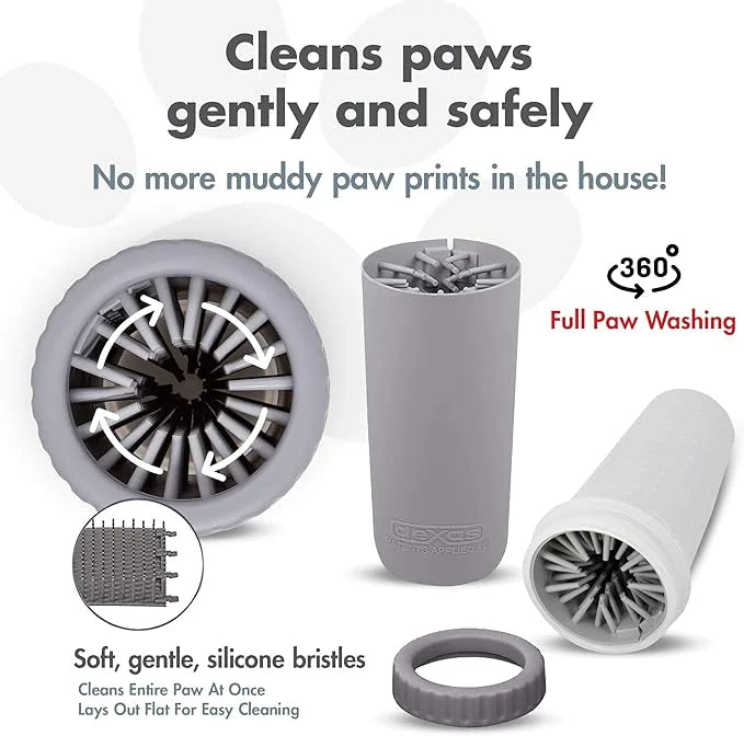 Dexas MudBuster Portable Dog Paw Cleaner, Premium Quality Large Gray Pet Accessory - Product Image