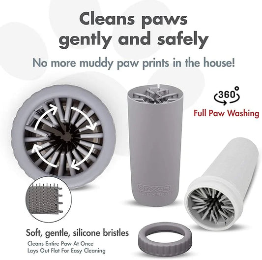 Dexas MudBuster Portable Dog Paw Cleaner, Premium Quality Large Gray Pet Accessory - Product Image