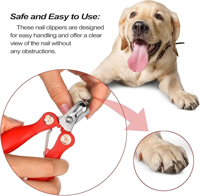 2 Pack Professional Dog Nail Trimmer, Safety Guard Pet Nail Clipper for Dogs, Sharp Pet Nail Trimmer with Nail File, Claw ...