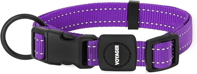 Best Pet Supplies Reflective Dog Collar with Adjustable Length, Heavy-Duty Buckle, and Strong Leash D-Ring, Training, Walk...