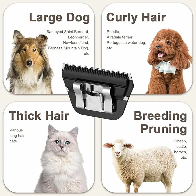 10 Wide Blades for Dog Grooming,Compatible with Artero/Andis/Oster A5/Wahl km10 Dog Clippers,Cutting Length 1/16",2 Pack (...