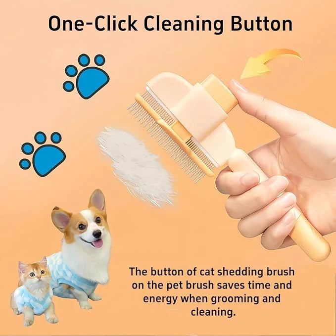 1Pcs Pet comb and Wall Corner Massage comb,for Dogs & Cats with Long & Short Stainless Steel Metal Teeth for Shedding and ...