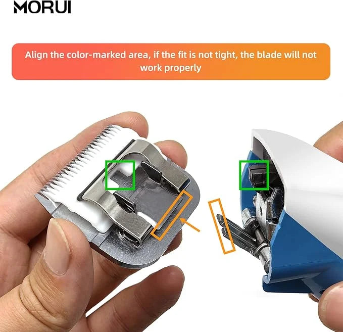 10 Cut Length 1/16"(1.5mm) Detachable Ceramic Pet Dog Clipper Blades Compatible with Most Andis,Oster A5 Wahl KM Series Cl...